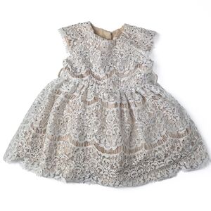 Luna Luna 12M White Lace Sequin Formal Dress Ivory Elegant Birthday Flower Girl